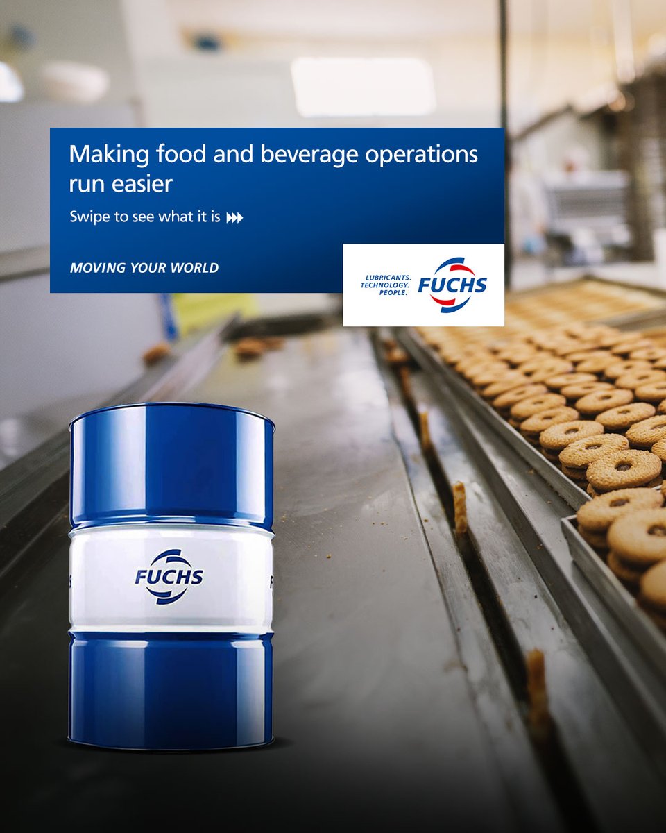 FuchsIndia's tweet photo. Smooth production is the backbone of food and beverage industry. CASSIDA is built to keep your whole operation steady and dependable.

#fuchs #fuchsindia #movingyourworld #fuchscassida https://t.co/qi7VxrGL8X