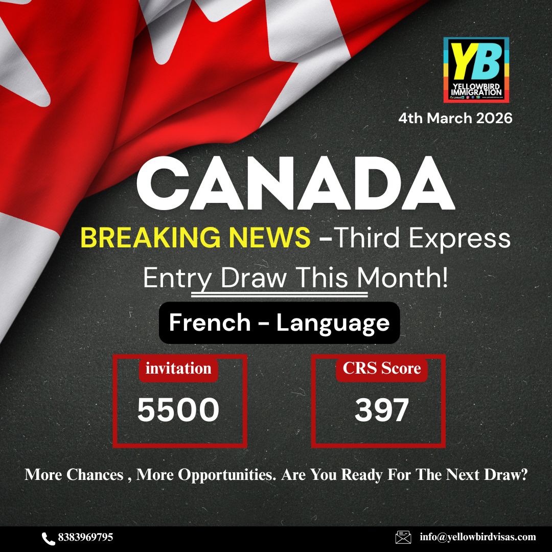 yellowbirdvisas's tweet image. Breaking news - third express entry draw this month !!

Source ~ @cic_newsca

#yellowbirdimmigration #applynow #canadapr #expressentry