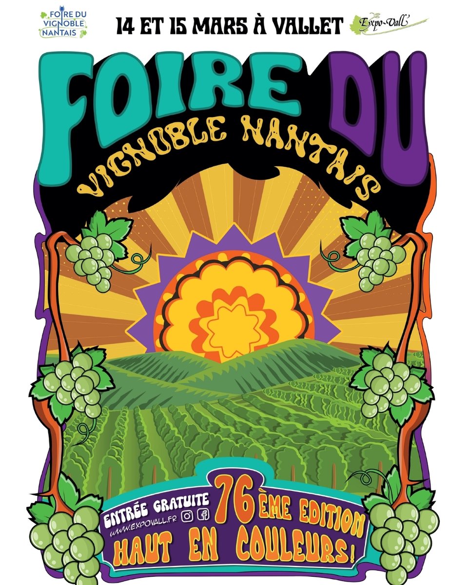 VinsCheneau's tweet photo. Retrouvez-nous ce week-end à la Foire du Vignoble Nantais à Vallet pour cette 76ème édition haute en couleur ! https://t.co/V20u9Du5RE