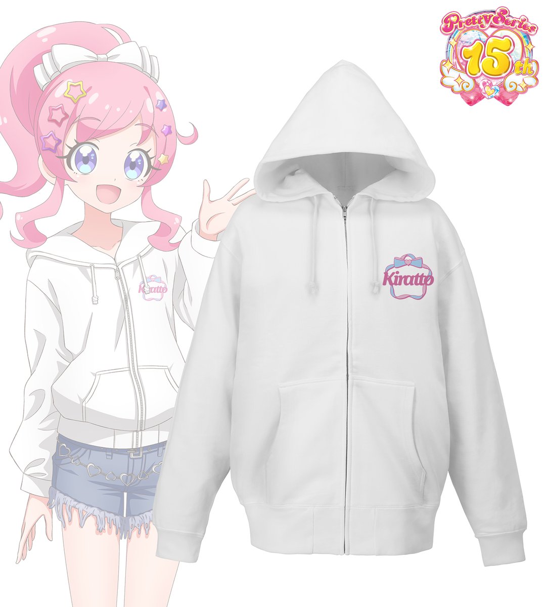 プリティーシリーズ arti-mate 着用ジップパーカー 描き下ろし Y2Kファッションver.