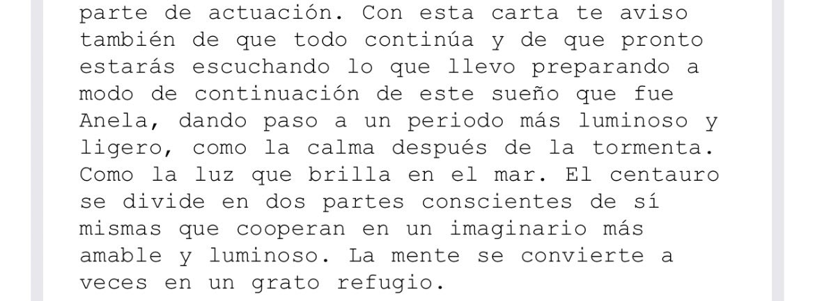Belén Aguilera avisando que él centauro se divide en dos….  ANELA no ha terminado VIENE SU CONTINUACION ✨