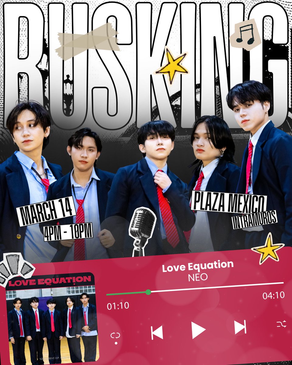 BUSKING, ANO TARA?

NEONs, join us for our first-ever busking! Vibe with our music, enjoy cool performances, and have fun interactions with us. See you there! 💚

📅 March 14, 2026
🕒 4 PM – 10 PM
📍 Plaza Mexico, Intramuros

#NEO_PH #ReadyGlow
#NEOBusking_Day