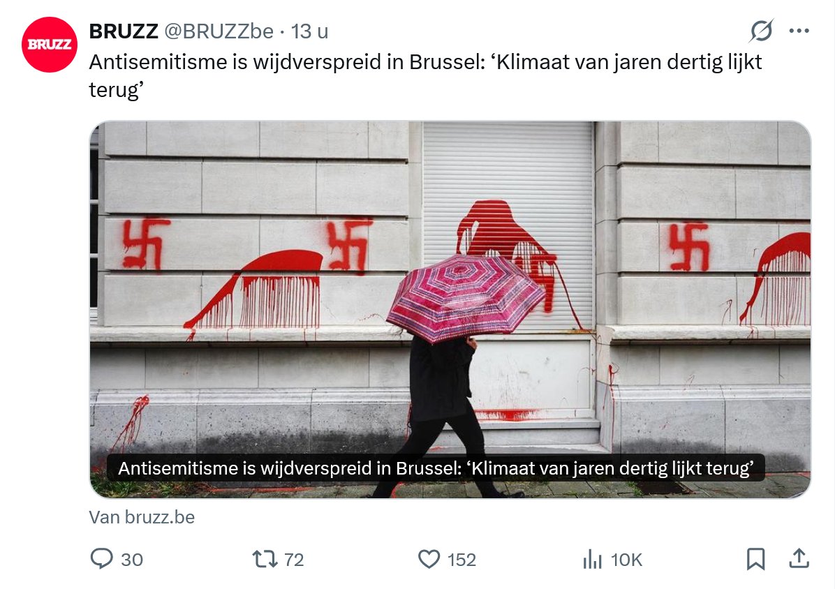 verstrepen's tweet image. Benieuwd naar het percentage Vlamingen in Brussel... #antisemitisme