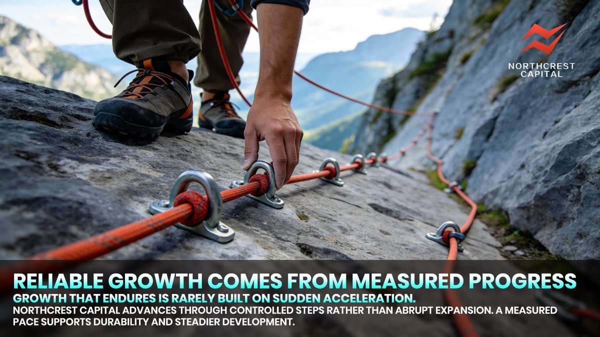 NorthcrestLTD's tweet image. 📈 Expansion gains credibility when pace is intentional.
📘 Northcrest Capital advances through measured steps that preserve direction.
📐 Disciplined pacing supports steady, enduring growth. 

#NorthcrestCapital #MeasuredProgress #SteadyGrowth #LongView