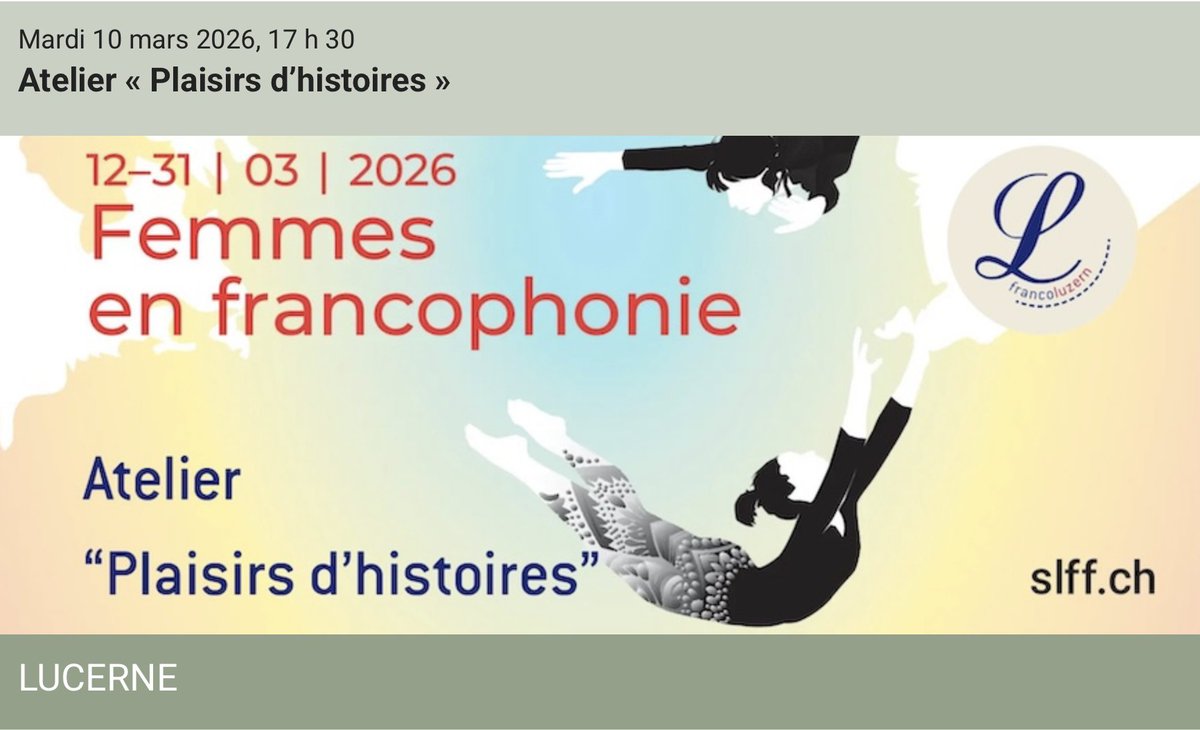 gieff's tweet photo. Ce soir, à Lucerne, une manifestation de la Semaine de la langue française et de la francophonie en Suisse. https://t.co/qKNtDFIG6z https://t.co/41DUs4BjhM