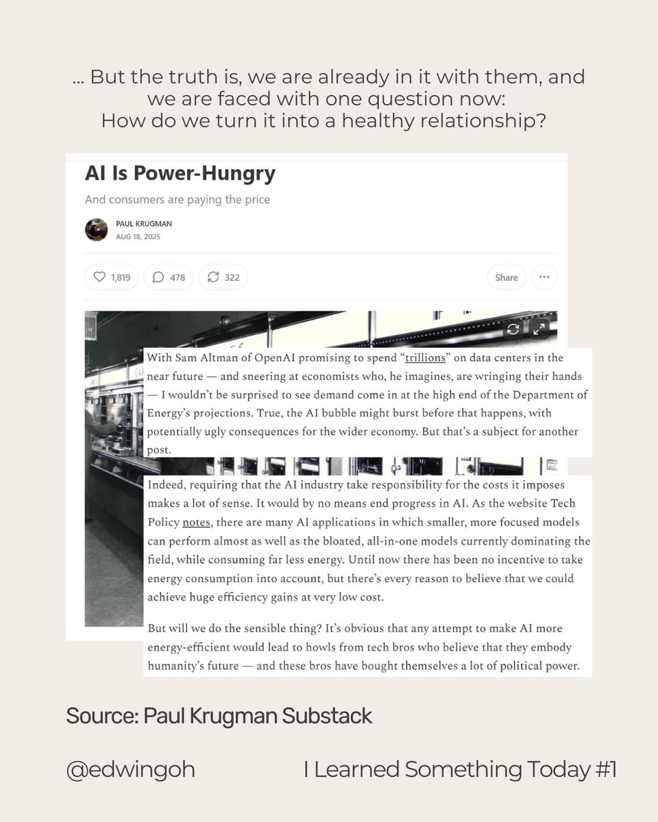 I swapped doomscrolling for some actual reading at lunch today by asking myself: how much power does AI consume?

Share your feedback with me if you enjoy this sharing.