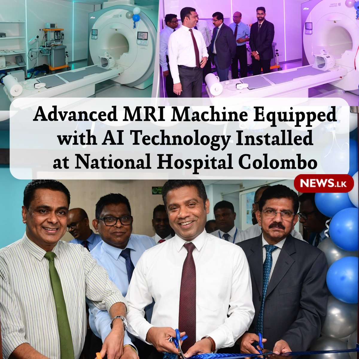newsdotlk's tweet photo. Advanced MRI Machine Equipped with AI Technology Installed at National Hospital Colombo
Read More | https://t.co/QIZjtJEReB
#MRIMachine #SLHealth #NationalHospitalColombo #SriLanka #Newsdotlk https://t.co/zji8Mi0IQt