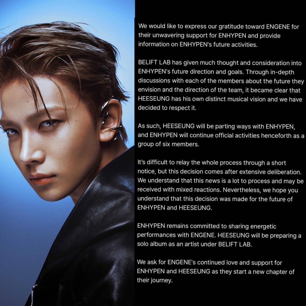 HEESEUNG IS LEAVING ENHYPEN. 😭