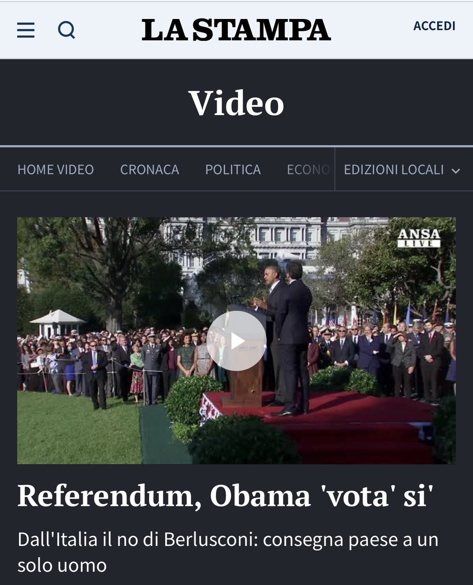 <a href="/nicoterranova/">domenico terranova</a> Non si ricorda Renzi che si faceva fare la propaganda da Obama ? Lui si che scodinzolava alla Casa Bianca
