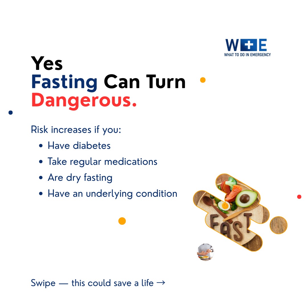 wte_nigeria's tweet photo. Happy fasting 🥳
Fasting could get dangerous!
Know the triggers. Recognise it. Act fast.
#EmergencyAwareness #PublicHealthNigeria #Fastingseason #WTE https://t.co/qivHa93k2J