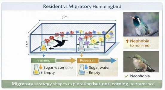 Birds_MDPI's tweet photo. 🚀New in #Birds Research         

Migratory Status Shapes Exploratory Behavior but Not Learning Performance in Hummingbird Color Discrimination   
📷https://t.co/ZJoT54m9zk 

#Hummingbirds https://t.co/RMQPNkdDbT