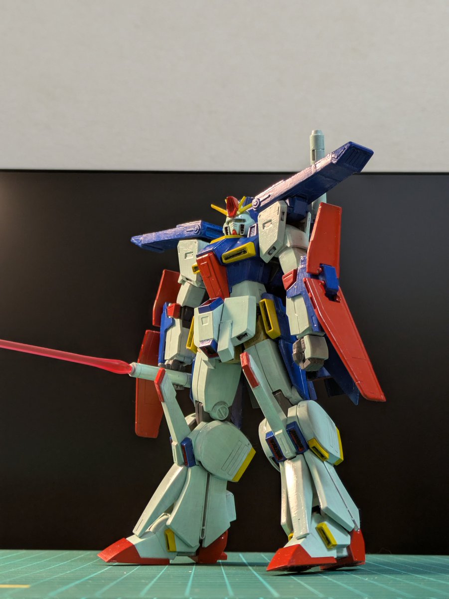 HGZZガンダム改造 強化型ZZガンダム アニメカラー全塗装、仕上げ前。白
