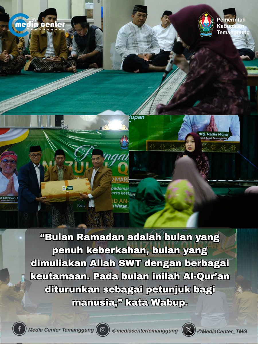 Wabup Nadia Muna Ajak Perdalam Al-Qur’an pada Peringatan Nuzulul Qur’an di Masjid Annajjah

Selengkapnya Cek Link Bio👇🏻👇🏻👇🏻
mc.temanggungkab.go.id/frontend