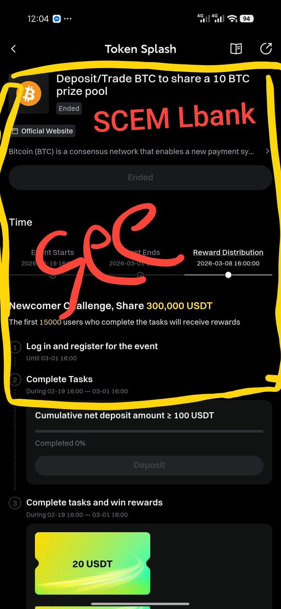 Emonakoundo's tweet photo. @LBank_Exchange 
#SCEM #Lbankscem 

LBank scammed us. There was an event where we had to deposit $100 and trade $100 in BTC. After completing the trade, $0.52 BTC remains in the LBank exchange, but it cannot be withdrawn. Around 15,000 people joined the event, which means more than $7,500+ is stuck on the platform. On top of that, we still haven’t received our event rewards.
#Scemlbank #scemLbank