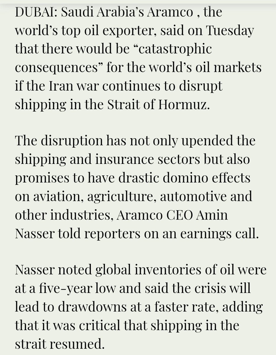 Aramco sees ‘catastrophic consequences’ for oil if shipping doesn’t resume in Strait of Hormuz - Arab News
