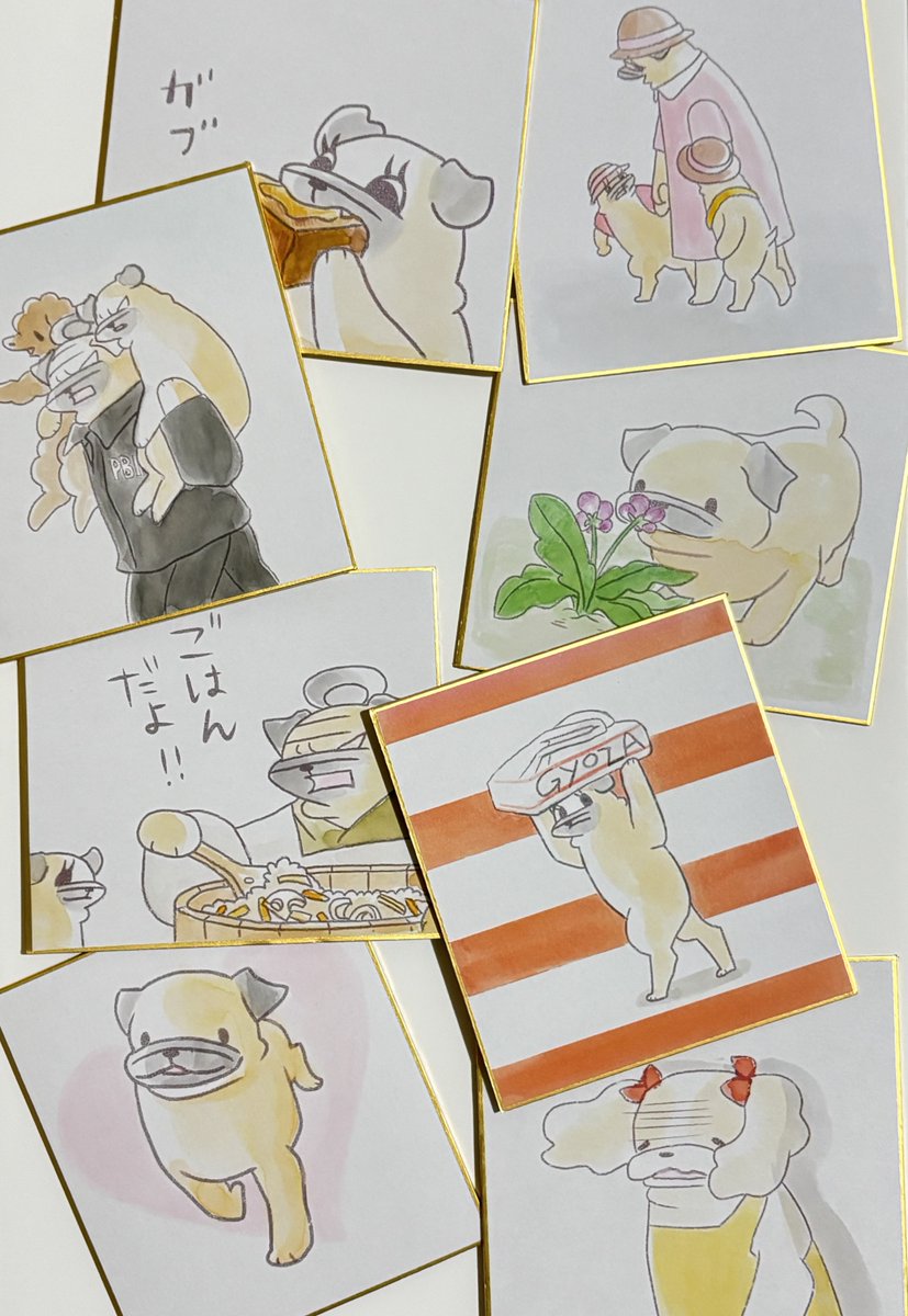 原画展用の色紙の準備が完了しました。 今回は20枚すべてが新絵柄です