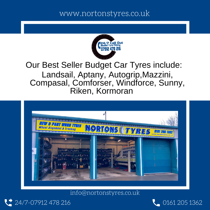 nortonstyres's tweet image. Our Best Seller Budget Car Tyres include:
Landsail,  Aptany,  Autogrip, Mazzini, Compasal, Comforser, Windforce, Sunny, Riken, Kormoran  24hr call out 07912 478216 or day 0161 205 1362 #tyres #manchester #24/7 #mobilefitting