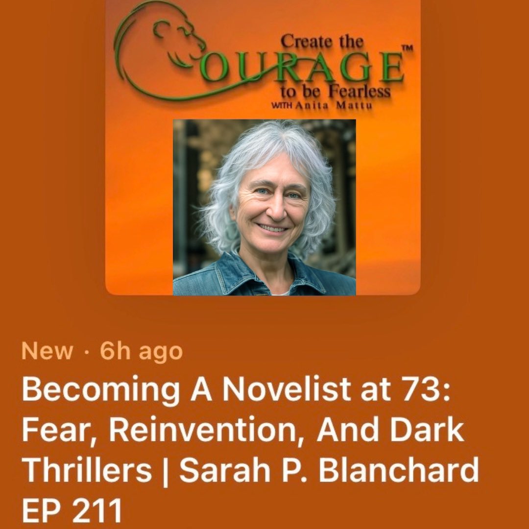 AnitaMattuPage's tweet photo. New episode out now 🎙️
Sarah P. Blanchard published her first novel at 73 — proof it’s never too late to follow your passion.
🎧 Listen: https://t.co/Yj4mwCshsh

#CreateTheCourageToBeFearless #NeverTooLate https://t.co/i089weOFDm
