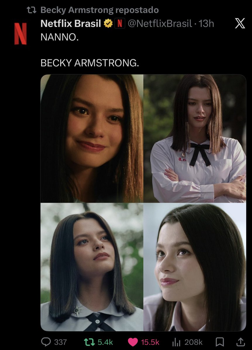 engagementbecky's tweet photo. Becky deu repost na Netflix Brasil 🇧🇷
🫶🏻💖
#Beckysangels #BeckyArmstrong
#GirlFromNowhereTheReset #เด็กใหม่
#เด็กใหม่TheReset #แนนโต๊ะ #NANNO
#ช่องวัน31 #oneD #GingerxStudio
#Netflix #NetflixBr https://t.co/rtl4LLETqv