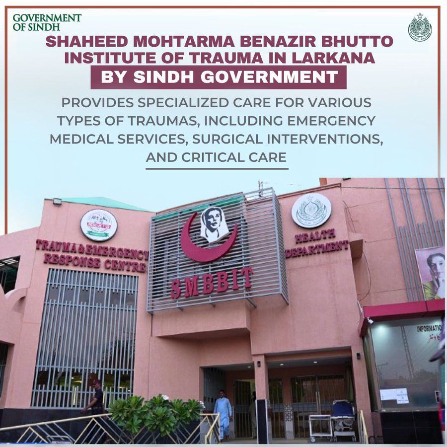 IKB786's tweet photo. #SMBBIT Karachi is committed to providing quality trauma care. The institute was founded by the Government of Sindh. Over 2 million patients have been treated here. It continues to provide critical medical support. ❤️🖤💚
@BBhuttoZardari
@sharjeelinam #SMBBTraumaCenter https://t.co/gh7rUOQVZo