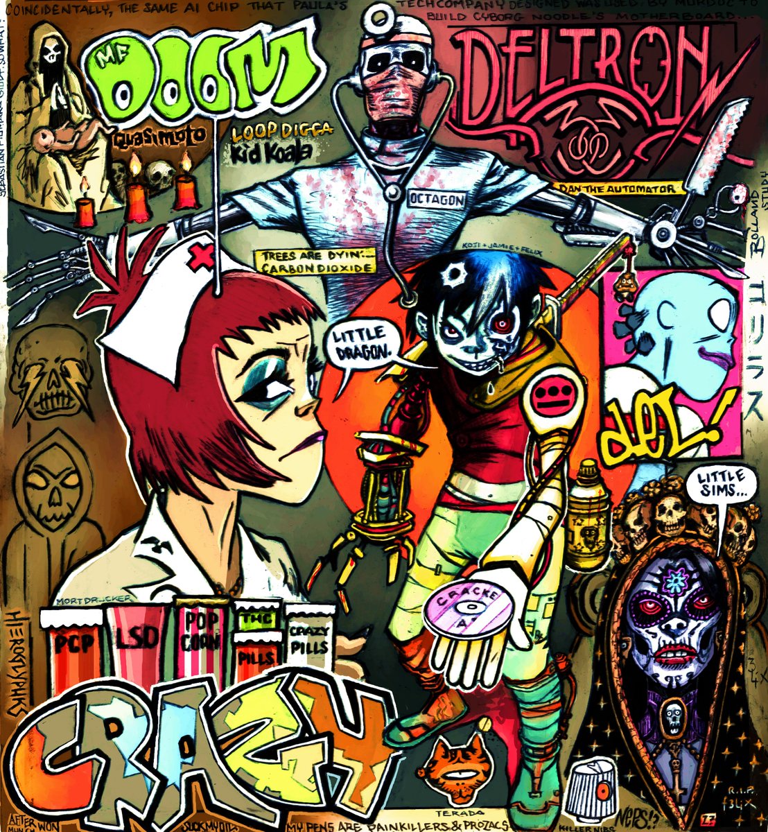 3lix13's tweet image. Cyboodle discovers the origins of Paula Cracker's AI chip Murdoc used
#DrOctagon #Noodle #Nurse #damonalbarn #LittleDragon #Deltron3030 #comics #LittleSims #LaMuerte #KojiMorimoto #MFDOOM #graffiti #DantheAutomator #gorillaz #cartooning #T800 #CRAZY #TVPaint #hewll #Hieroglyphks