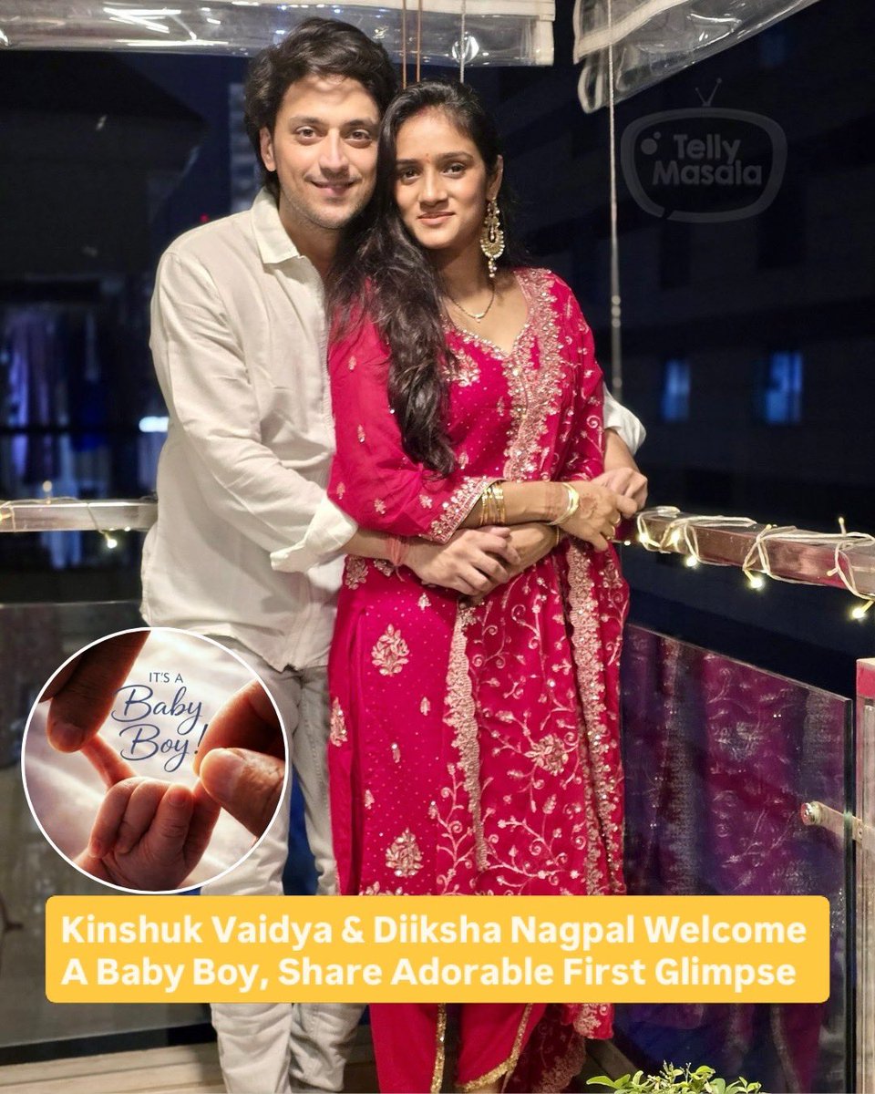 tellymasala's tweet image. Kinshuk Vaidya and Diiksha Nagpal have welcomed a baby boy and shared a heartwarming glimpse with their fans. The couple expressed their happiness and gratitude as they stepped into this beautiful new chapter of parenthood.

#KinshukVaidya #DiikshaNagpal #BabyBoy #tellymasala