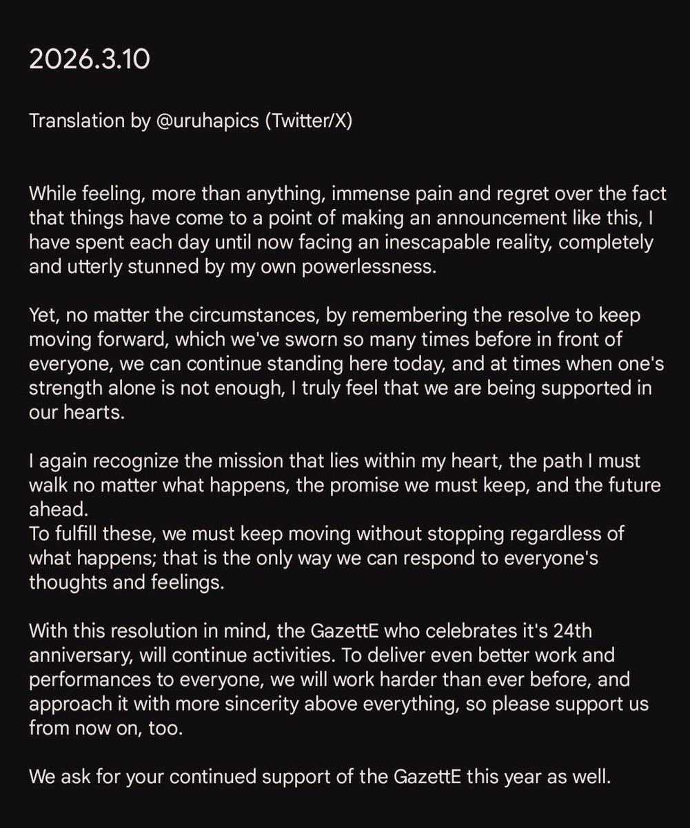 uruhapics's tweet photo. Uruha's 24th anniversary message translation https://t.co/NlJBKeqZWm