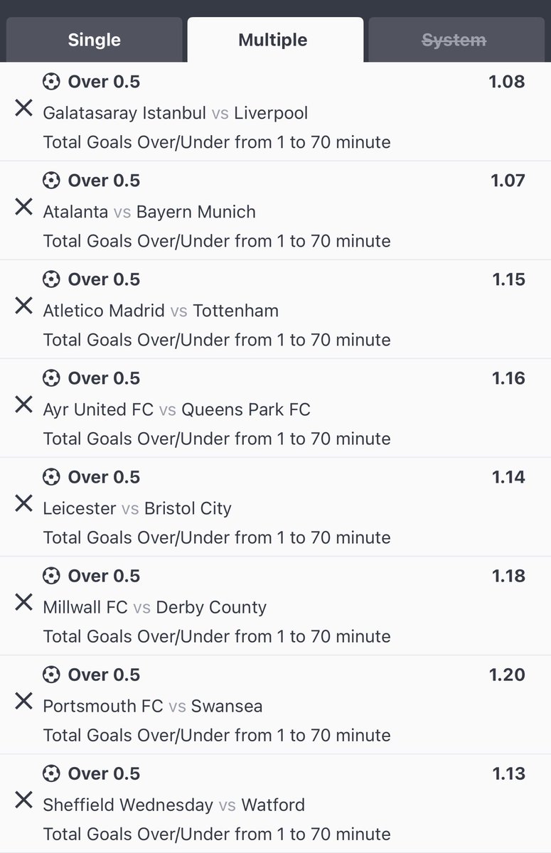 BronixWeldon's tweet photo. Boomluck💥 

Over 0.5 Goals😇

Sporty code: 4CNW7W

780 Odds https://t.co/fMtNXIz4GY