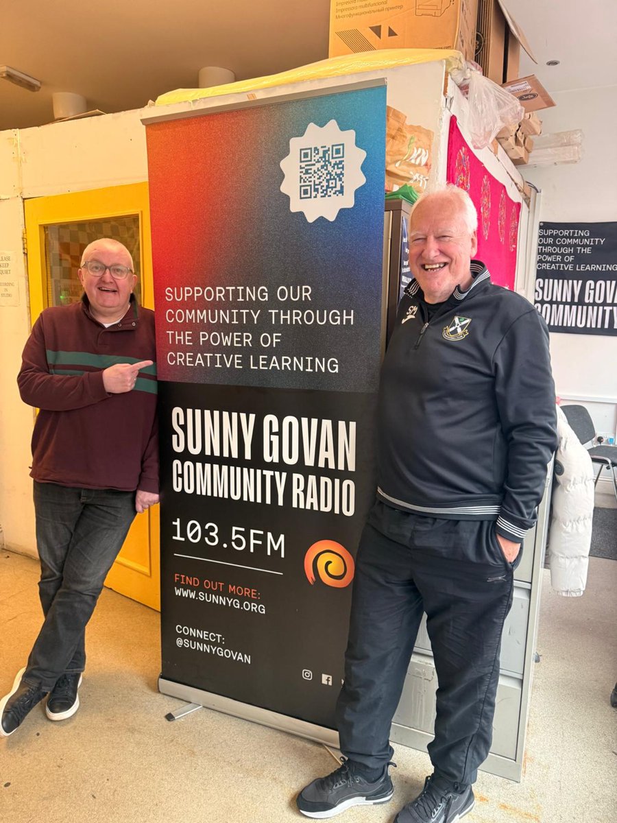 LeapScotland's tweet photo. Great afternoon on air with Tam Cowan at Sunny Govan Community Radio.
Football. Glasgow humour. And the odd war story.
If you like real stories told properly, subscribe at
https://t.co/RzqJDHqjzL https://t.co/h3co6tvJVY