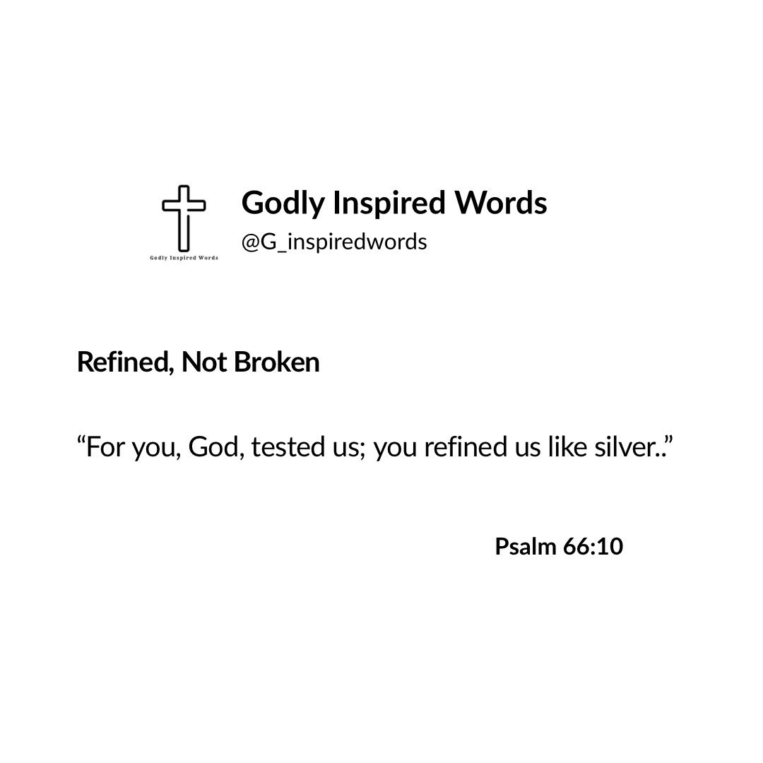 G_inspiredwords's tweet photo. The refining process can be difficult, but it is never a sign of rejection from God.

.
.
.

#bibleversesd #Christian #faith #gospel #bibleverse #fy #Hope https://t.co/v1bXH0Rwgh