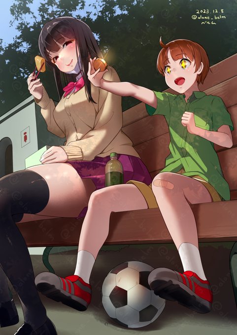 【過去絵再掲】 「フフ…そんなに喜んでくるとお姉ちゃんも嬉しいよ～…あ!そうだ。今日ってまだ帰らなくて大丈夫?お姉ちゃん、お家にもっと珍しいメダル持ってるんだけど…見にこない?」