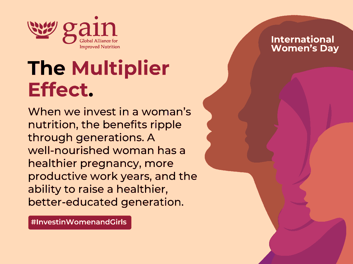 GAINalliance's tweet photo. Nutrition doesn't just change a single life it transforms generations. 

As we carry the energy of #InternationalWomensDay forward, we are focusing on the Multiplier Effect.👇

Let's keep the momentum going and #InvestinWomenandGirls every single day! https://t.co/5OqUxXzRs7