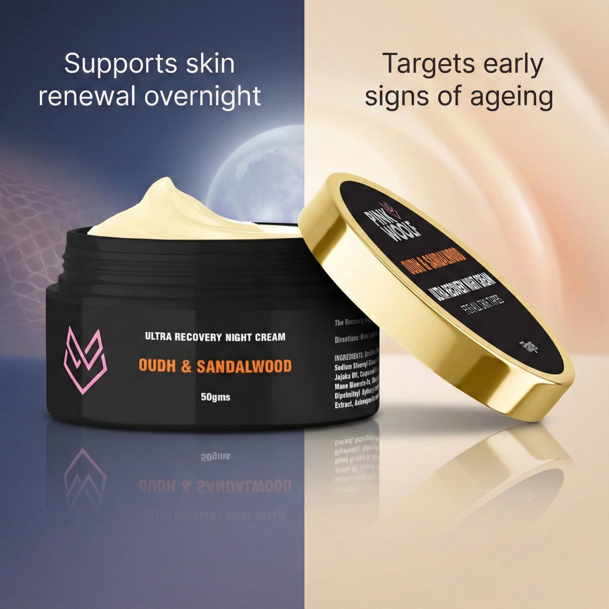Your skin does most of its recovery at night.
Support that process with a night cream that hydrates, repairs, and brightens while you sleep.

Wake up refreshed.