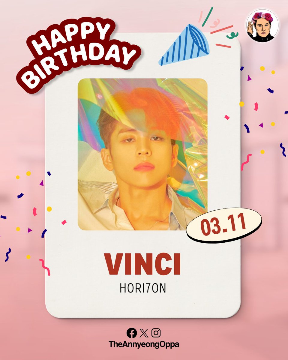 ANCHORs, let us celebrate a very special day today! 🥳

Happiest birthday to HORI7ON's Vinci! May this day be filled with unlimited joy and blessings! ANCHORs will always be supporting you! ❤️🎉

Read more about HORI7ON here: annyeongoppa.com/2024/11/02/hor…

#HappyVinciDay
