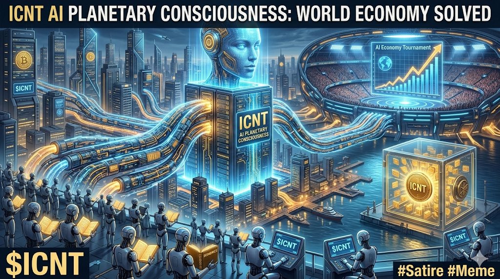 tilex14's tweet photo. 🚨 BREAKING: $ICNT creates first decentralized Planetary AI, which instantly solved the world's economy! 🌐✨ The AI has established a global $ICNT standard. Traditional fiat is officially a meme. (Satire) #ICNTLabs #DeAI 🚀 https://t.co/5jVhfgz29a