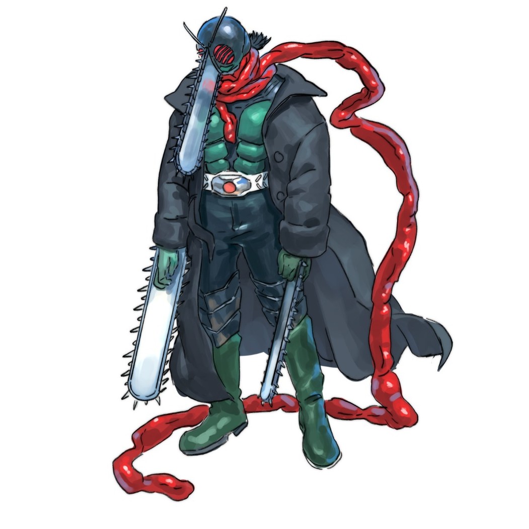 I made a pun joke with a friend, so I have to draw it.

Shinsaw Man.