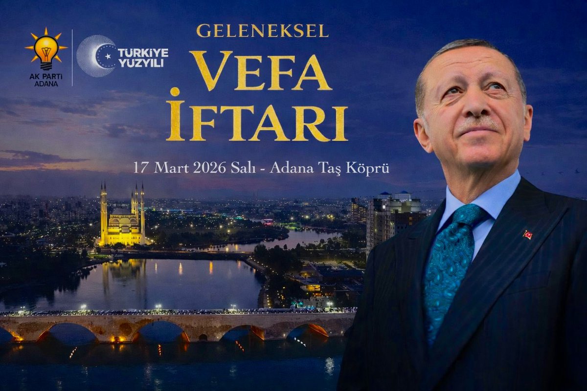 Ramazan’ın bereketini, birlik ve vefa duygusunu aynı sofrada paylaşmak için buluşuyoruz.

Geleneksel Vefa İftarı programımıza tüm hemşehrilerimizi bekliyoruz.

📍 Adana Taş Köprü
📅 17 Mart 2026 Salı

Birlikte aynı sofrada, aynı gönülde buluşmak dileğiyle.

#AdanaVefaİftarı