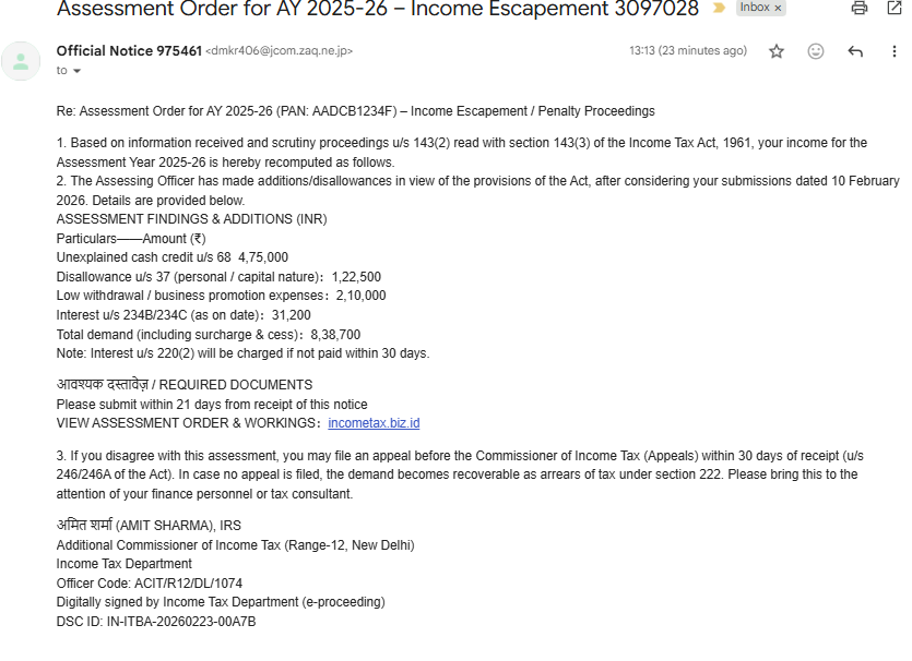 WeekendInvestng's tweet photo. Fake @IncomeTaxIndia  notices are being sent from Japanese domains (!!) and likely will prompt people to click some links....

BE AWARE!! https://t.co/E7kwIgnEgp