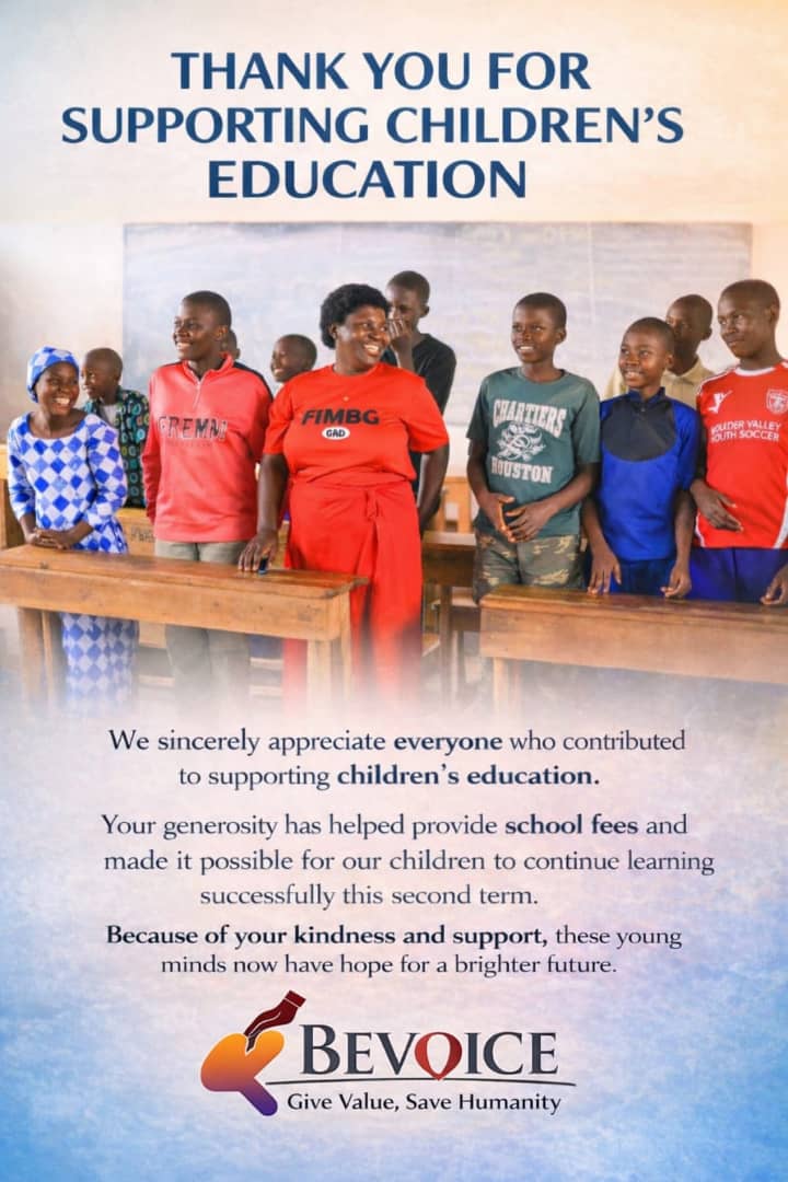 Bevoiceorg's tweet photo. A child in school is a future in progress. 📚
Because of your generosity, children were able to continue their education this term. you gave hope, dignity, and the chance for a brighter future. Together we prove that when a community stands for education, lives are transformed. https://t.co/2MsFYX81Hp