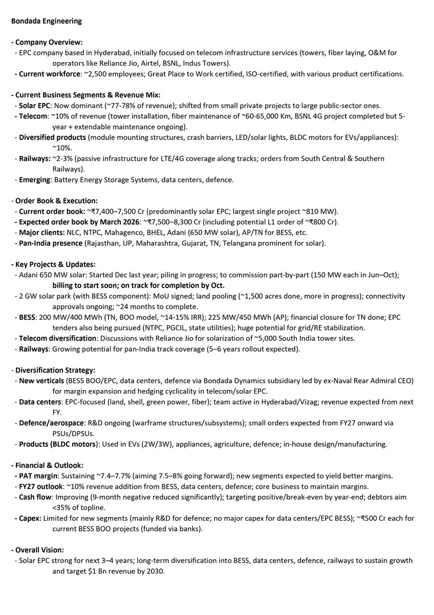 sachprat07's tweet image. Arihant Bharat Connect Conference March '26:

👉Day 3: 

💠Sunita Tools
💠Bondada Engineering

#sunitatools #bondada #bondadaengineering #bharatconnectconference #arihantcapital