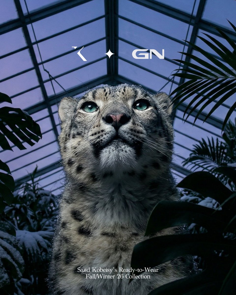 GnRomain's tweet photo. Proud to have worked on the visual campaign for Saiid Kobeisy's Fall Winter 2026 Ready-to-Wear collection. ✦

A glasshouse covered in snow. Women dressed in couture. A snow leopard in the shadows. https://t.co/R5SxTUFY3p