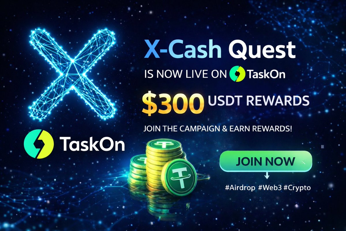 🚀 The X-Cash Quest is now live on TaskOn!

Complete simple tasks, invite friends, and earn rewards while helping grow the X-Cash community.

💰 $300 USDT rewards
🎮 100M XCASH game pool

Like ❤️ Retweet 🔁 and drop a comment to participate.

#XcashTech