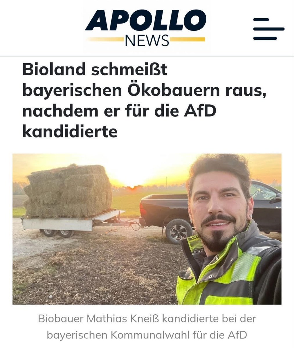 Bioland wünscht sich einen Boykott wie Milram und Rossmann, höre ich es gerade flüstern…