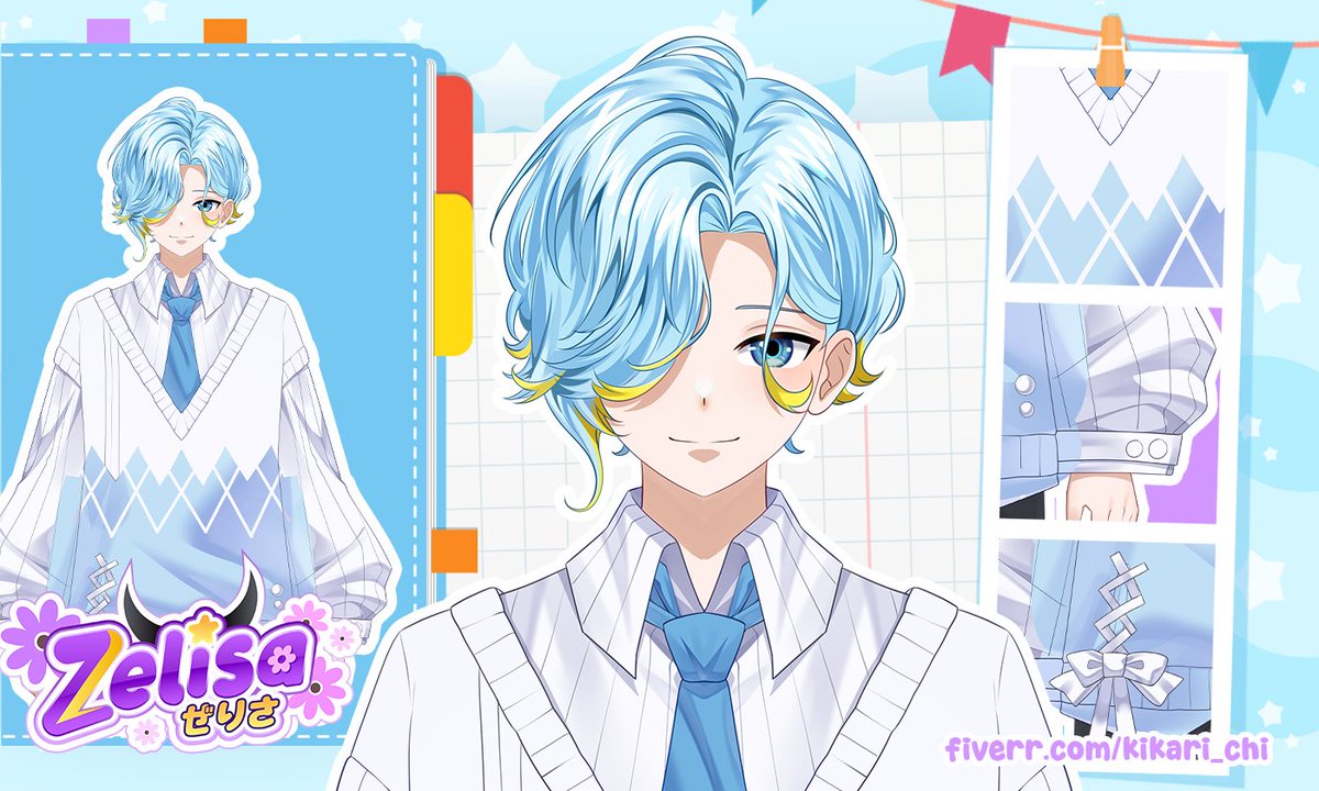 Just finishing this male VTuber model from sketch to color ✨
I’m really happy with how it’s turning out!

Looking for #artmoots if you like this artwork. Lets support each other 🌸

#VTuber #ENVtuber 
x.com/ZelisaVerse/st…