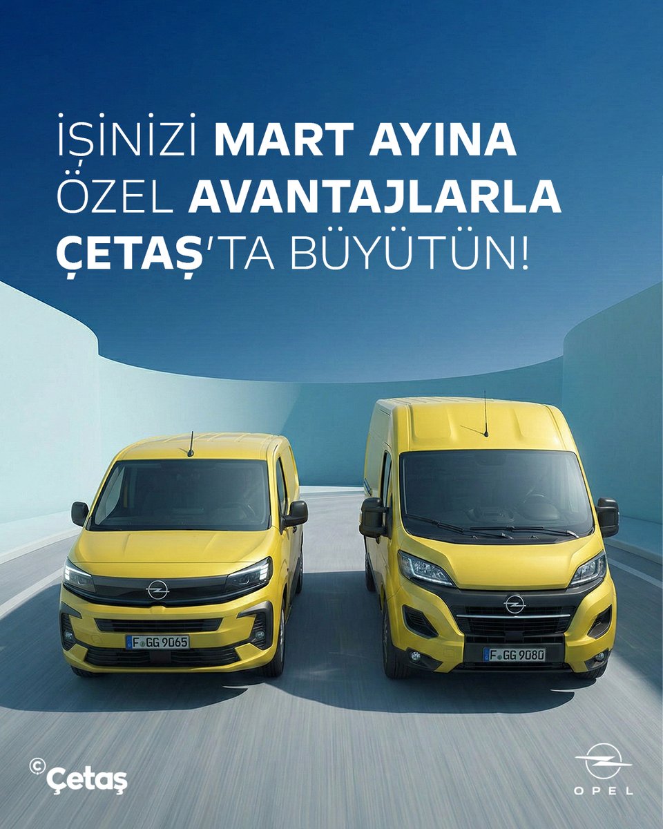cetasopel's tweet photo. İşinizi Mart ayına özek avantajlarla Çetaş'ta büyütün.

📞İstanbul Bayrampaşa: 0 (212) 614 40 04
📞İstanbul Büyükçekmece: 0 (212) 863 54 54
📞Tekirdağ Çorlu: 0 (282) 685 40 20
📞İzmit Kocaeli : 0 (262) 335 43 03

#Çetaş #ÇetaşOpel #ÇetaşOtomotiv https://t.co/gNADCy4FcS