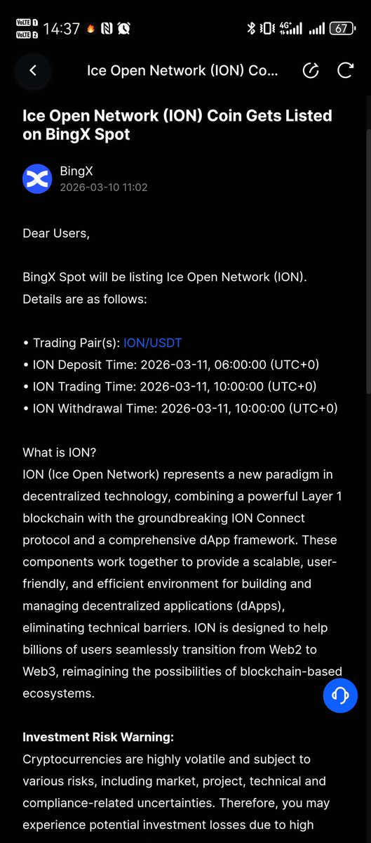 Iluhaboss's tweet photo. The ION era begins today. It's an important time for all of us. Something really incredible is happening.✨

I want to thank everyone who believed in ION, just as I did.🫂

May God reward everyone for their patience and hard work.💙

#IONera #pumpit #onlineplus #bingx #listing https://t.co/5OWmdGUKvr