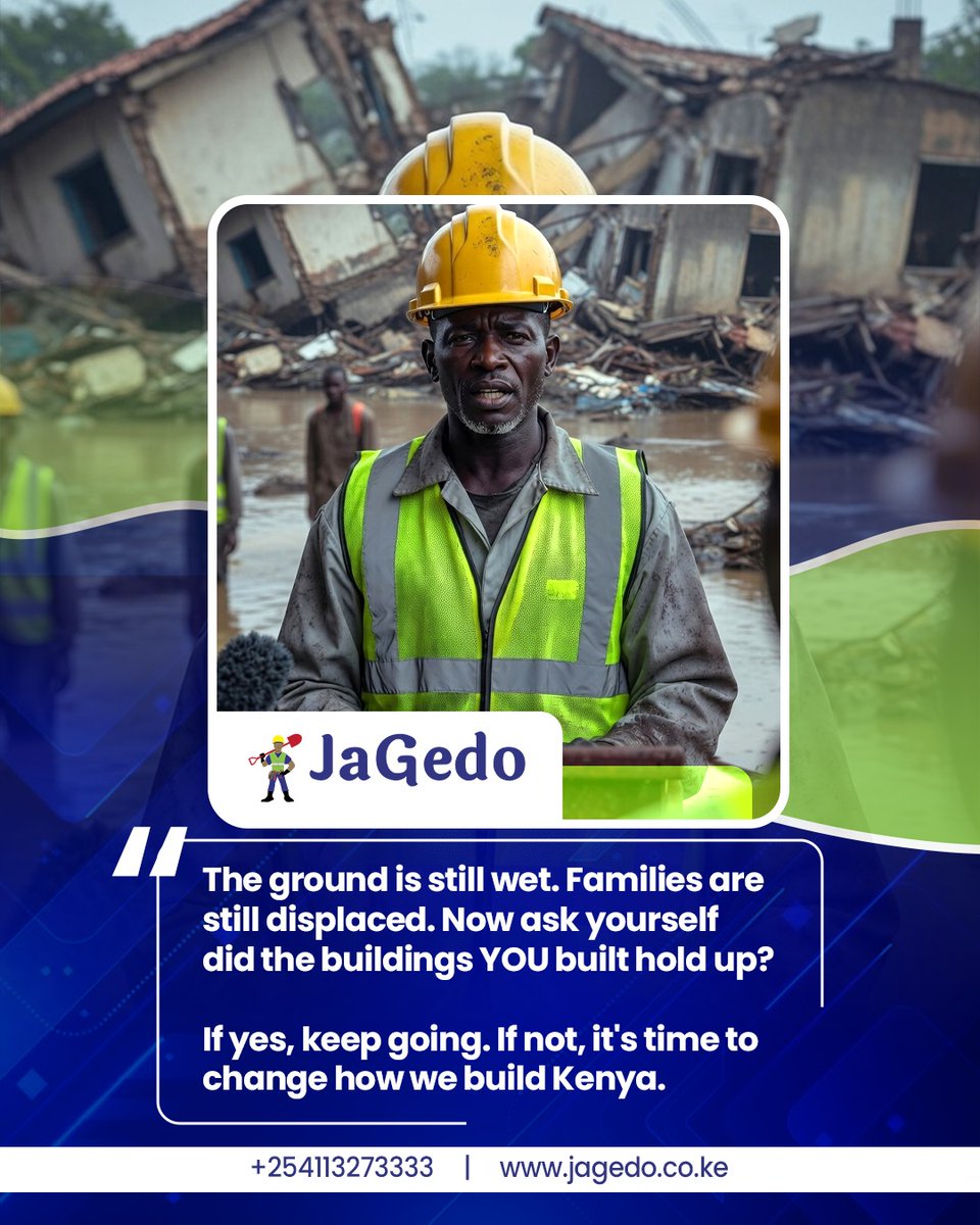 These floods are devastating. As an industry, we cannot be silent. Were the drainages adequate? Were structures built to code?
If the answer is no,  we have work to do.
To the families suffering.  we are deeply sorry. Let this be the moment we build Kenya safely. 
#BuildKenya