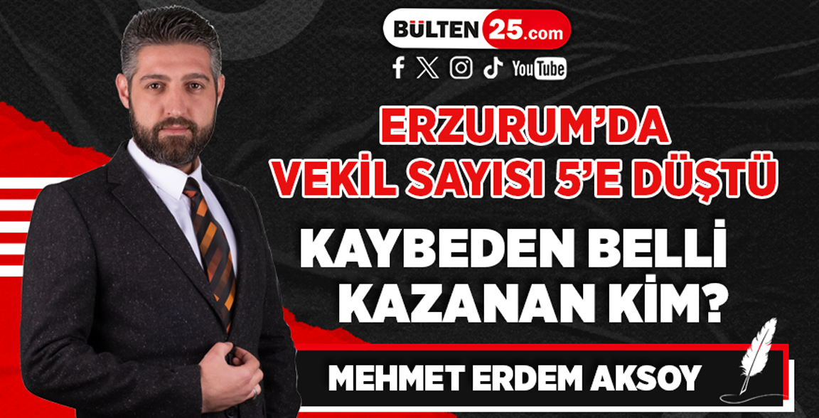 Erzurum’da Vekil Sayısı 5’e Düştü: Kaybeden Belli, Kazanan Kim?
<a href="/MErdemaksoy/">Mehmet Erdem Aksoy</a> #erzurum #erzurumhaber #köşeyazısı #haber #gündem #bülten25 

bulten25.com/makale/erzurum…