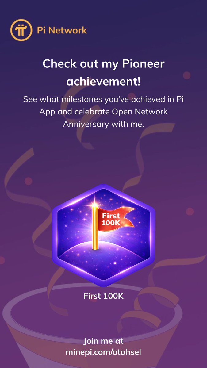 Post your badge on a social media platform (Fireside Forum, X, Instagram, etc.) using #PiOpenNetwork. After sharing, return here and submit your post link to enter the raffle.