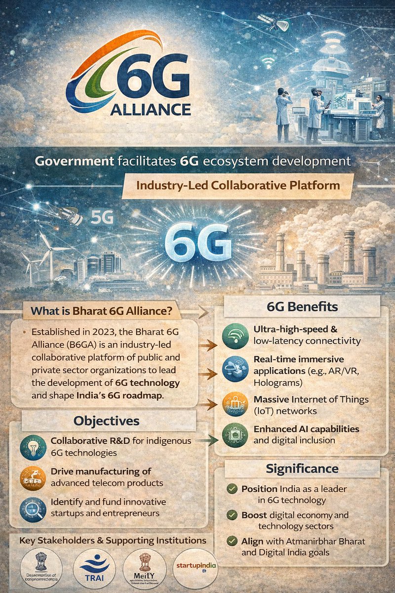 saval_ai's tweet photo. Bharat 6G Alliance (B6GA) is India’s industry-led initiative launched in July 2023 to position the country as a global 6G technology leader
#B6GA #6GAlliance #Bharat #India #Saval https://t.co/FniCEqe6pH